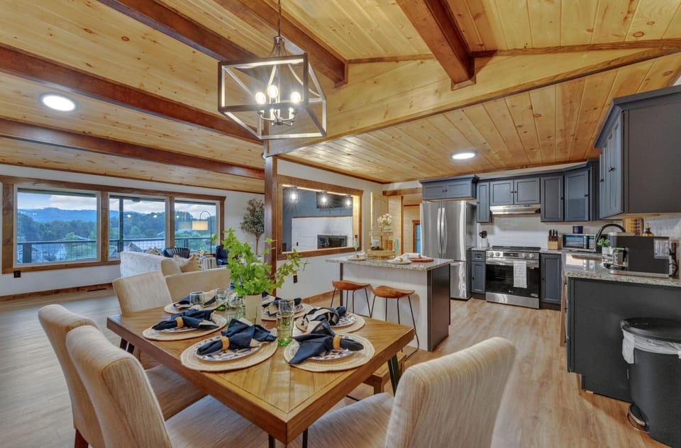Inviting space with a stone fireplace and open layout perfect for entertaining!