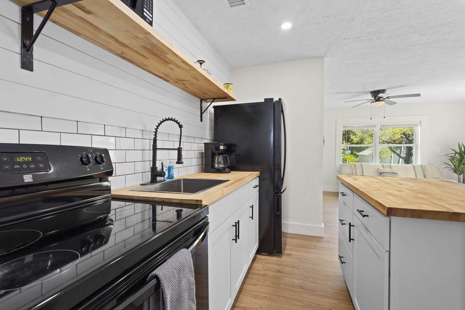 Enjoy a bright, functional kitchen designed for effortless cooking and casual dining during your stay.
