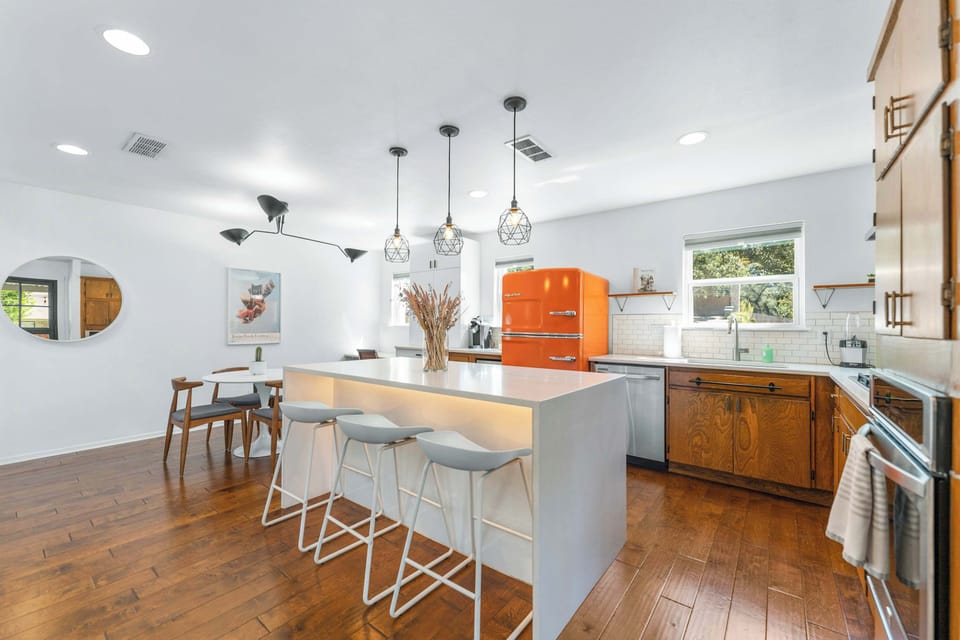 Kitchen and island
