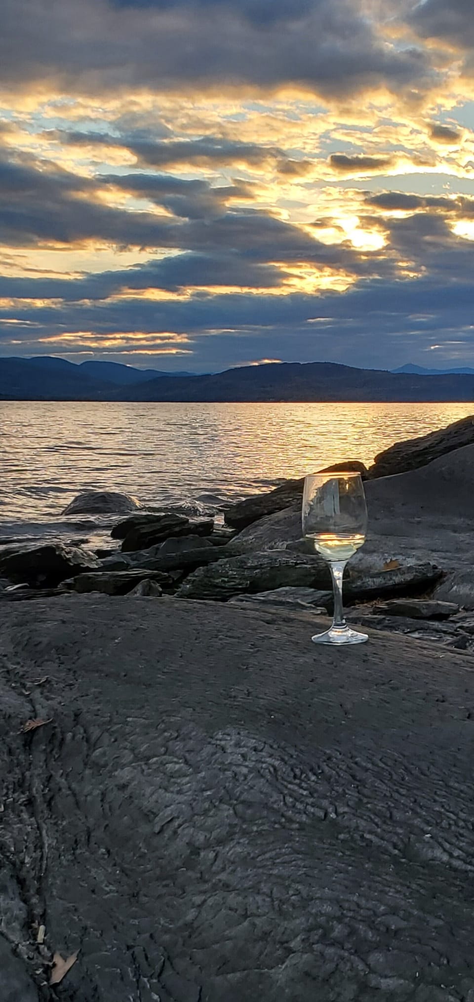 30 - Wine on the Barney Point rocks at Sunset, September 