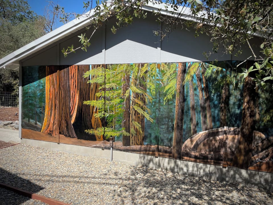 Local artist hand-painted mural.