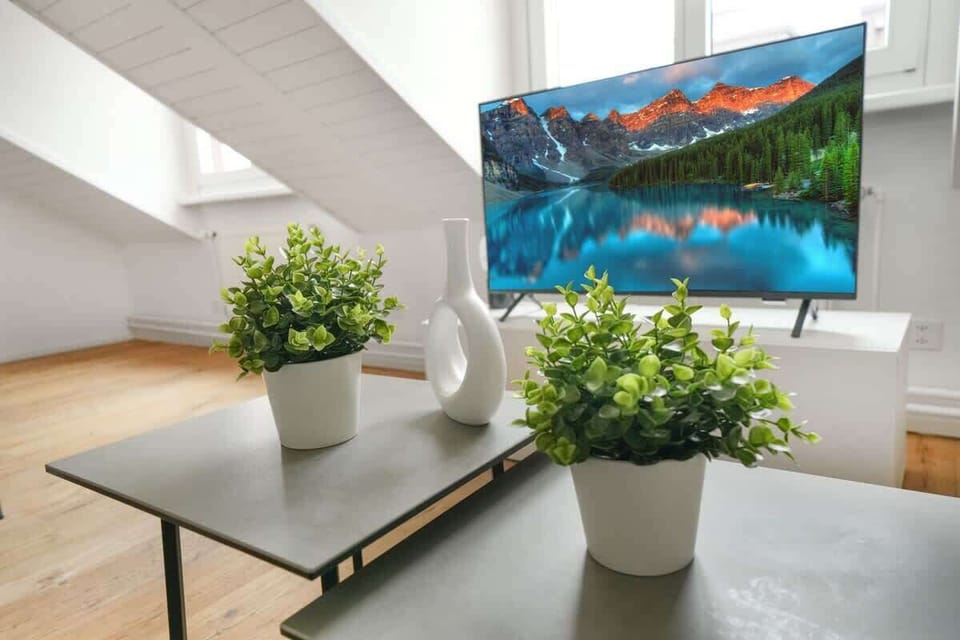 Wohnzimmer mit TV und Netflix