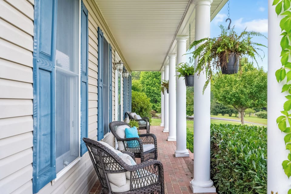 Beautiful front porch with seating 