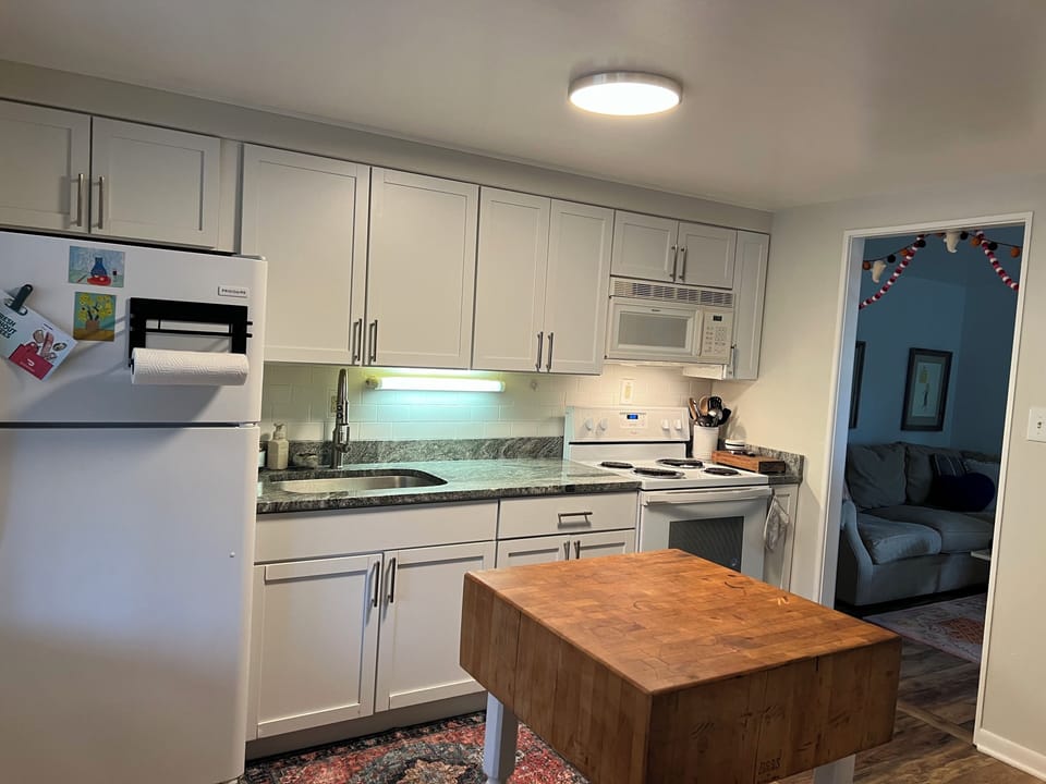 kitchen with Boos butcher block