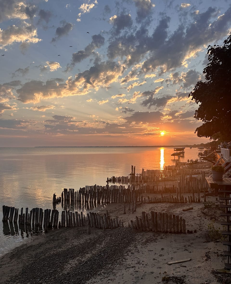 Sun rise to the left each summer morning 