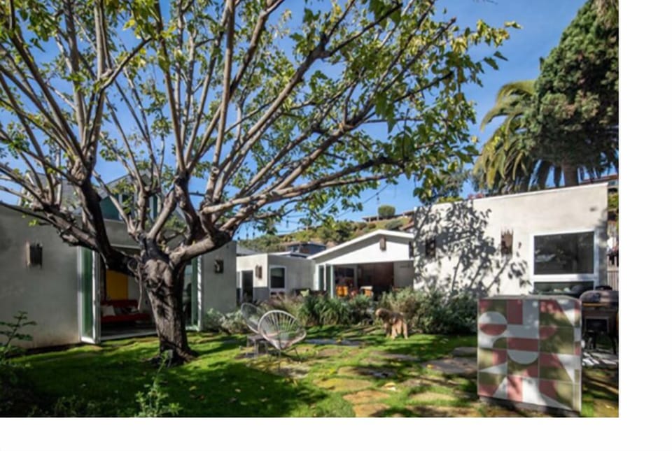 View of the office and the backyard