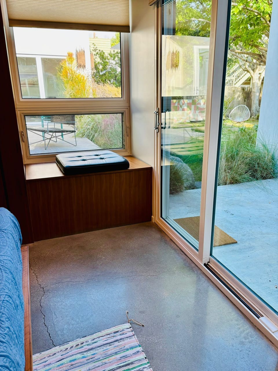 View from main bedroom to the outside patio