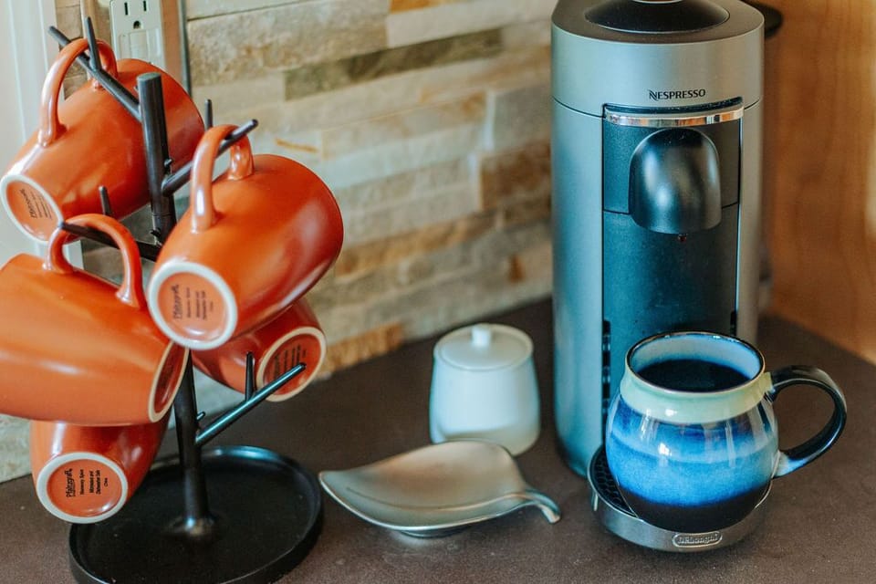 Enjoy a fresh cup of coffee during your stay