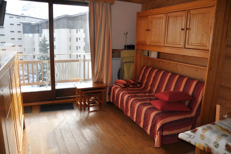 Living room with balcony view