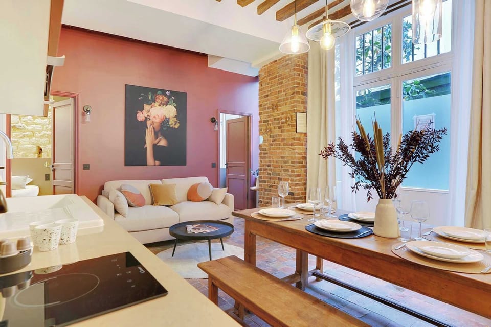 - A living room with a comfortable sofa, perfect for moments of relaxation.
