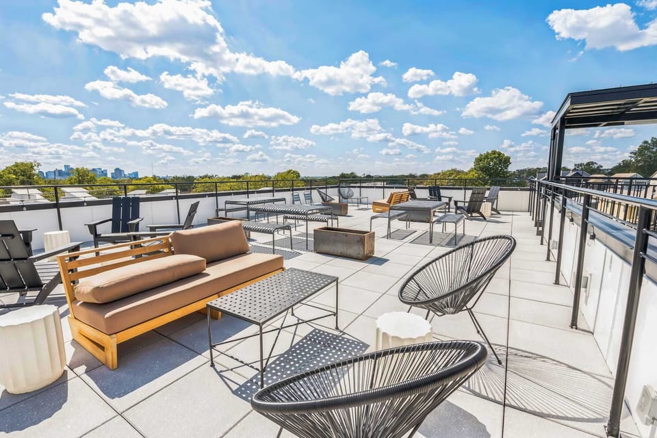 Lounge the day away in style on the large rooftop deck!