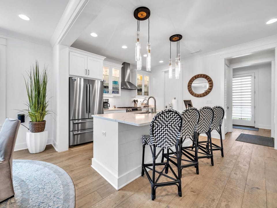 Plenty of seating at the kitchen island!