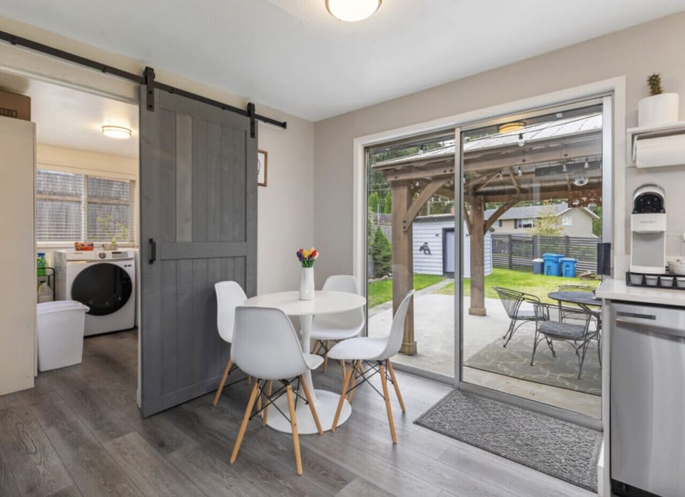 Newly renovated kitchen: new floors, counter, sink, dishwasher.