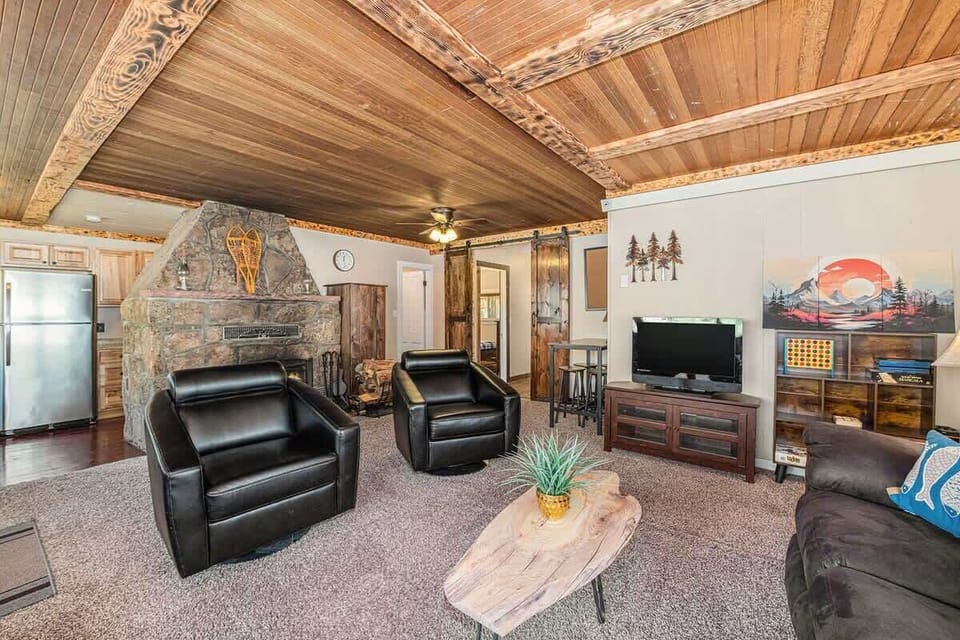 Living room furnished for comfort during your stay.