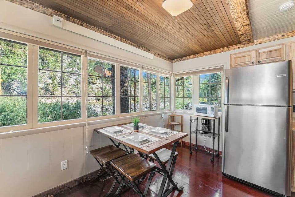 Dining room table for four.