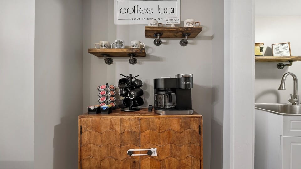A charming coffee bar setup to kickstart your mornings or unwind with an evening cup