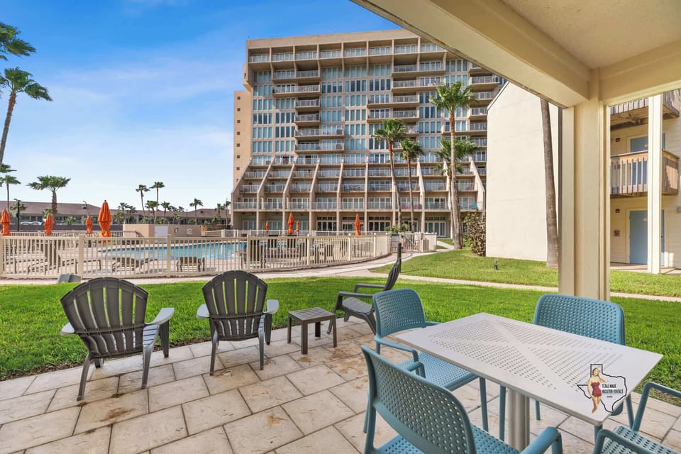 Your private patio is just steps from the pool