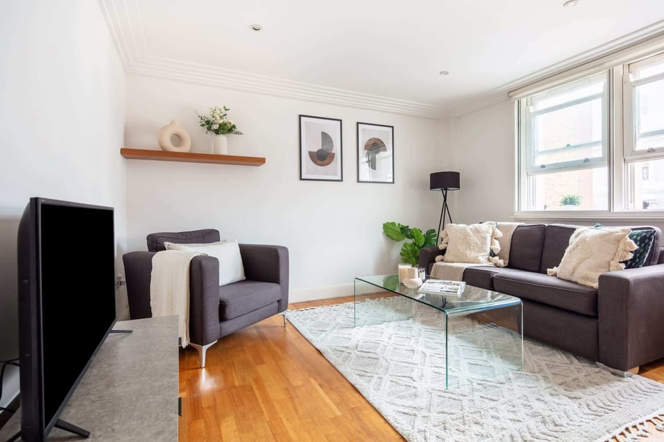 The open-plan living and dining area