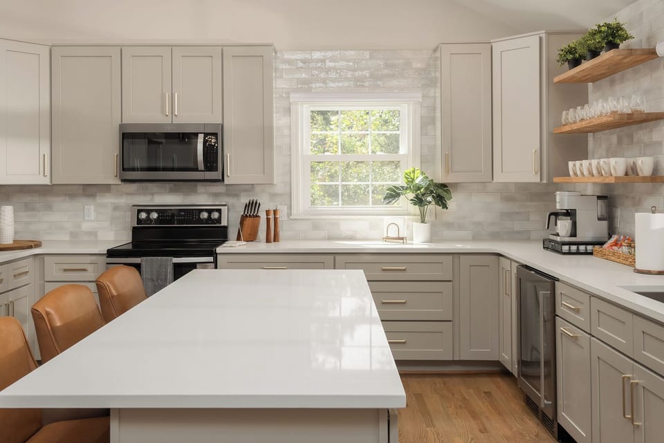 Natural Light fills the  kitchen.  