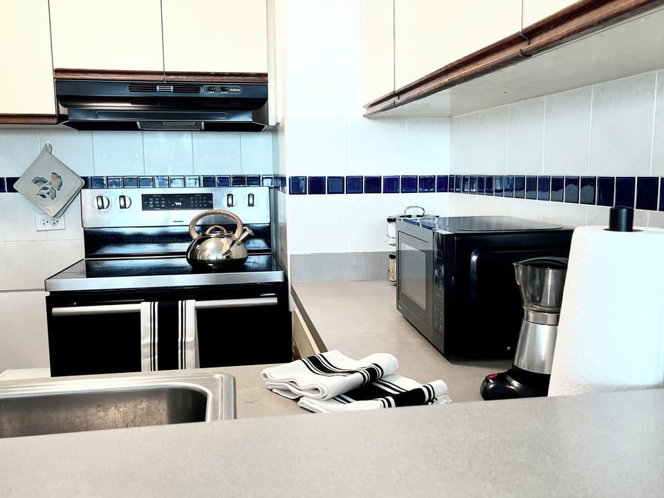Full kitchen (no dish washer) with amenities.