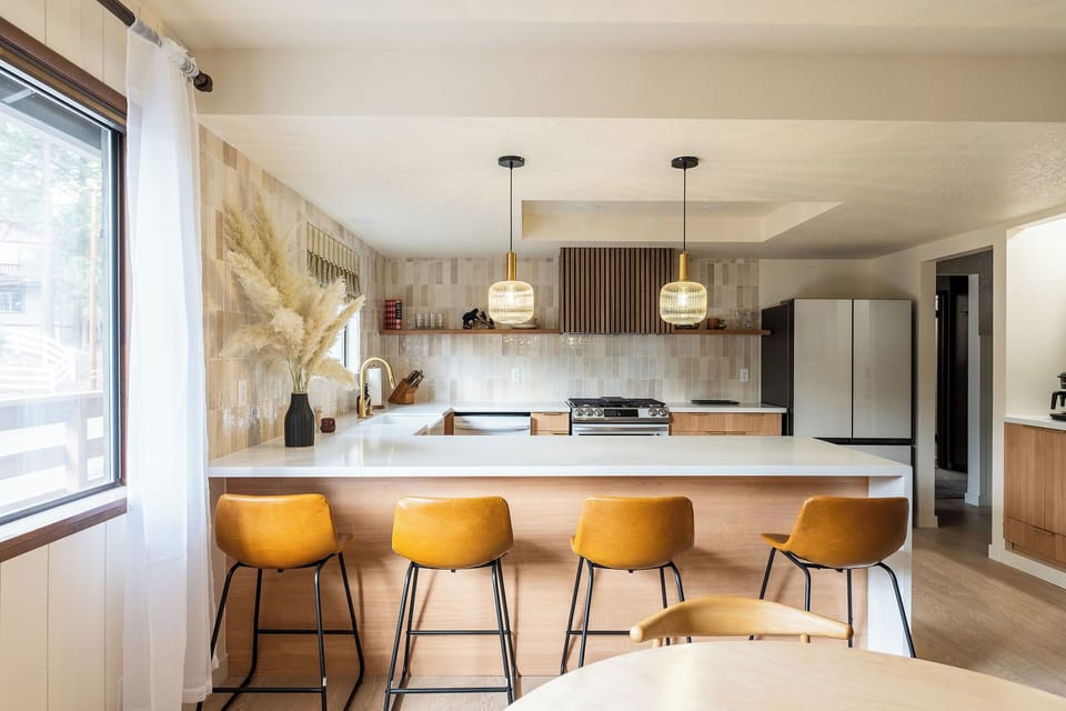 Kitchen with bar seating