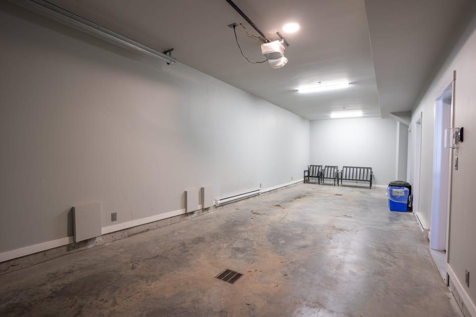 This heated garage is able to accommodate up to 2 vehicles.