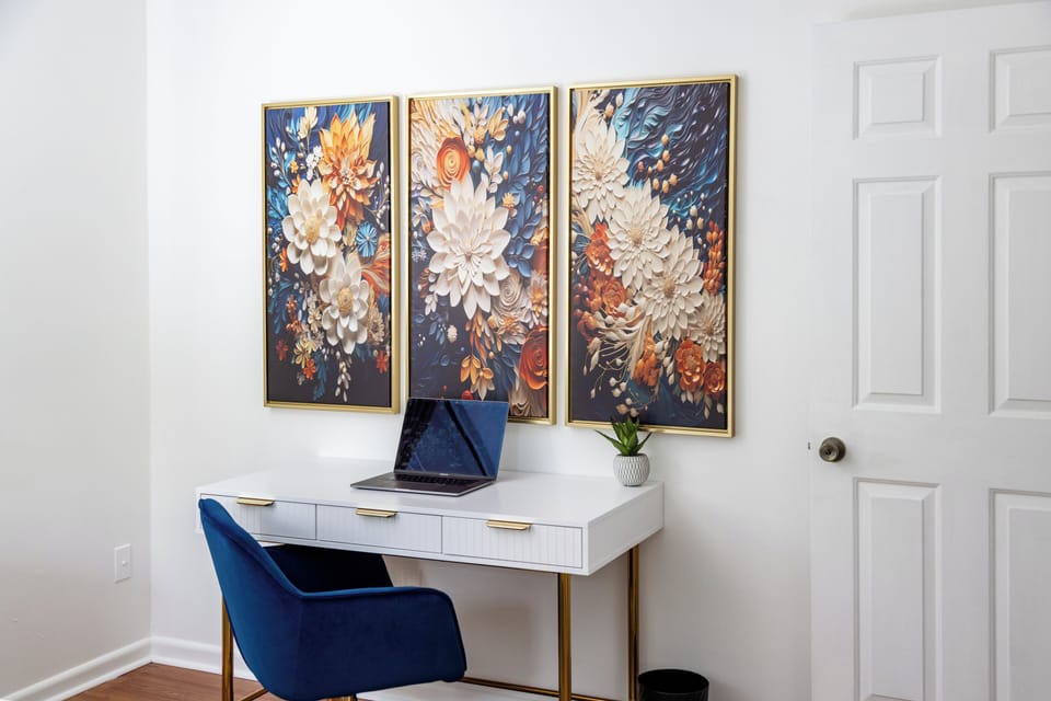 Dedicated workspace in the master's bedroom