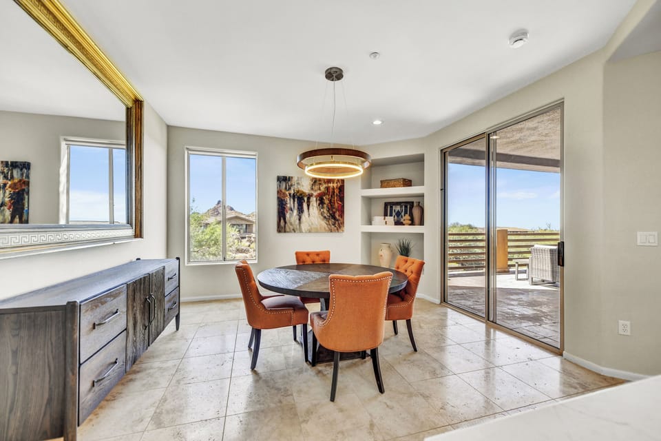Dining area with easy access to patio