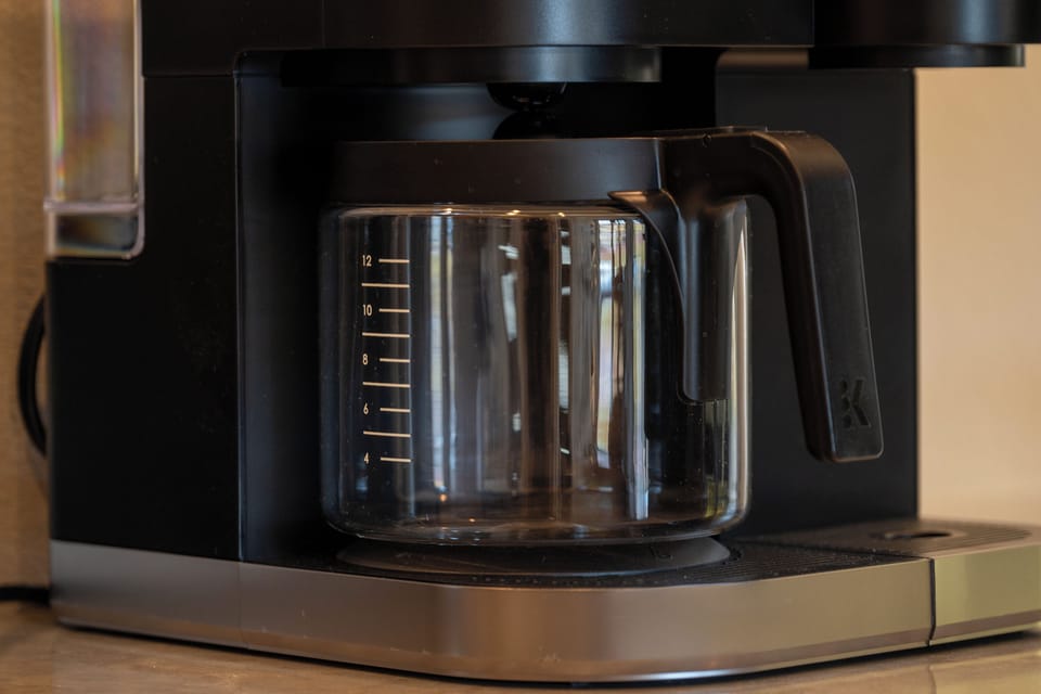 Our kitchen features a drip coffee pot with an attached Keurig machine. SkyRun provides some coffee for your first morning with us.