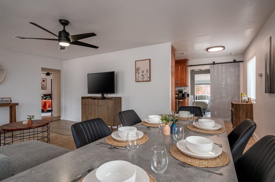 Dining area spacious dining table with seating for six