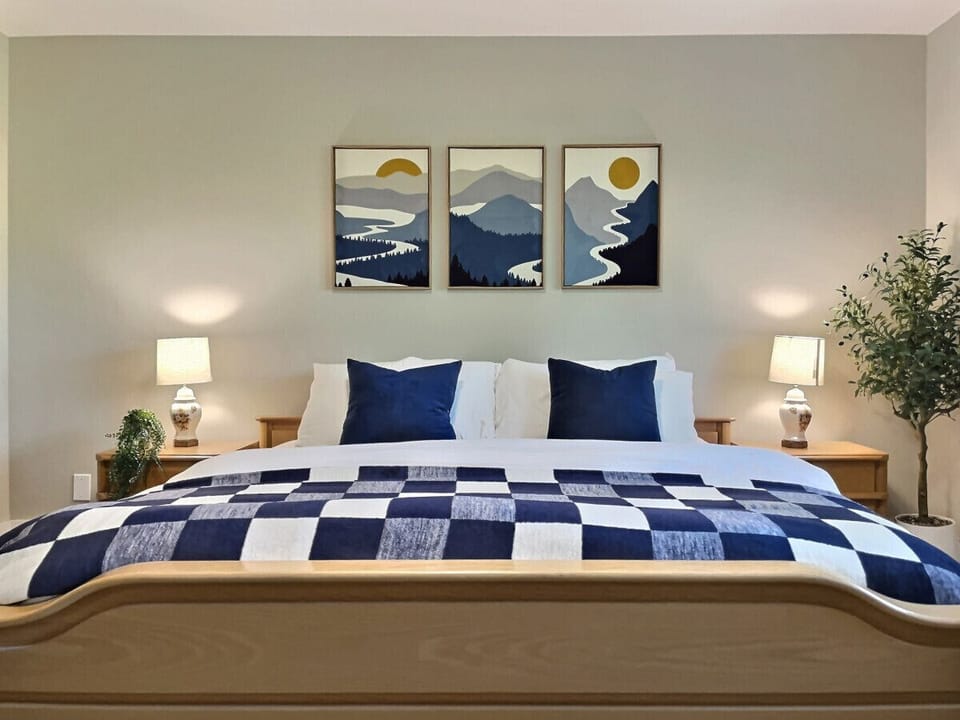 Spacious king-size bed to relax and unwind.