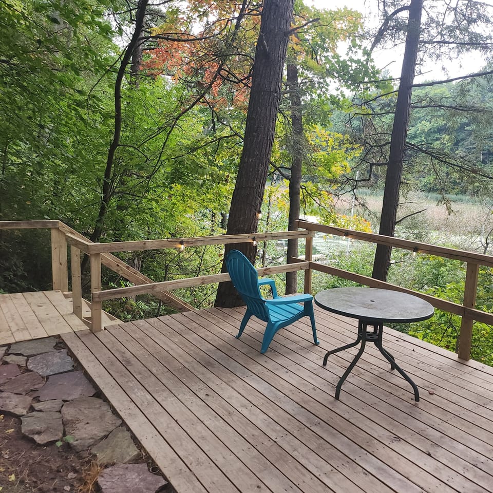 Deck overlooking creek