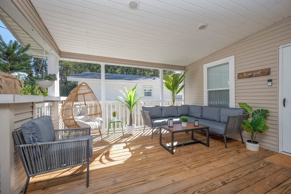 Porch Living- Great Spot to Play Games and Hang Out!