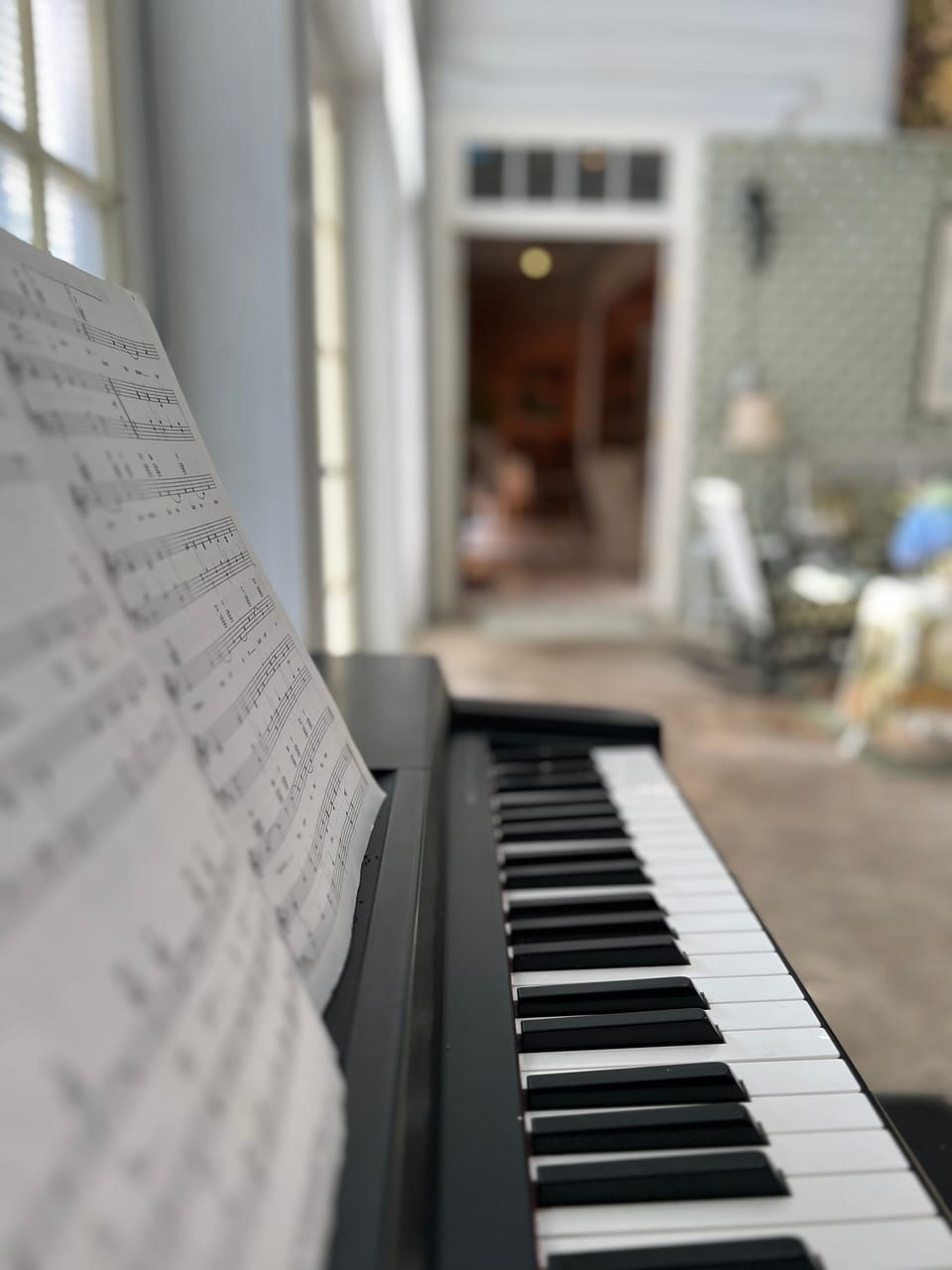 Electronic Keyboard in the Solarium