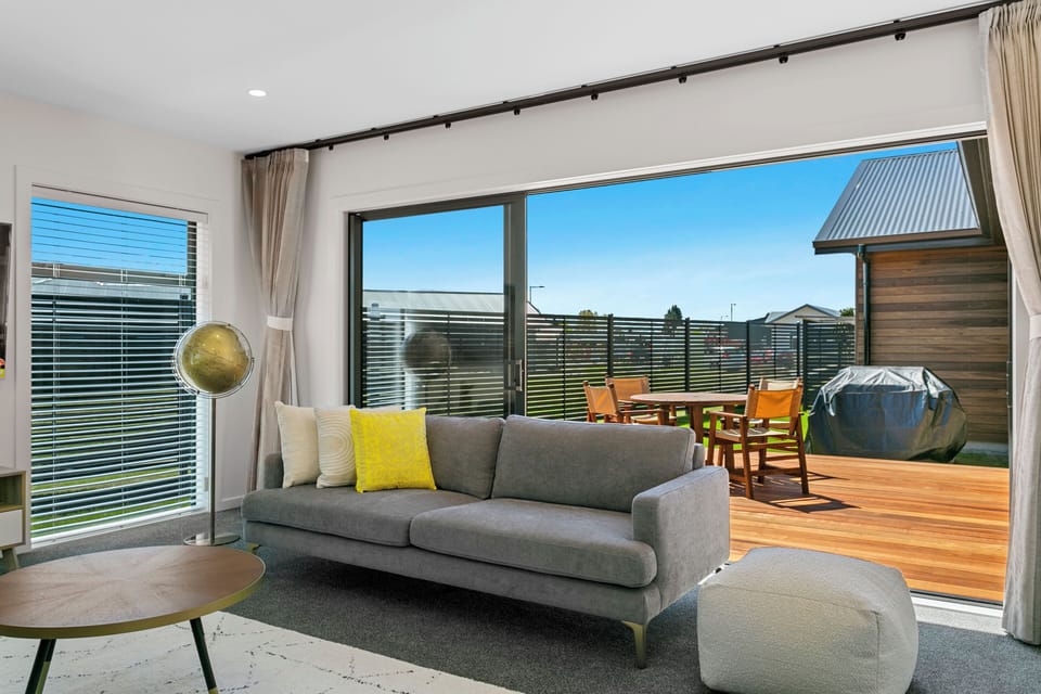 Living room, open to the deck