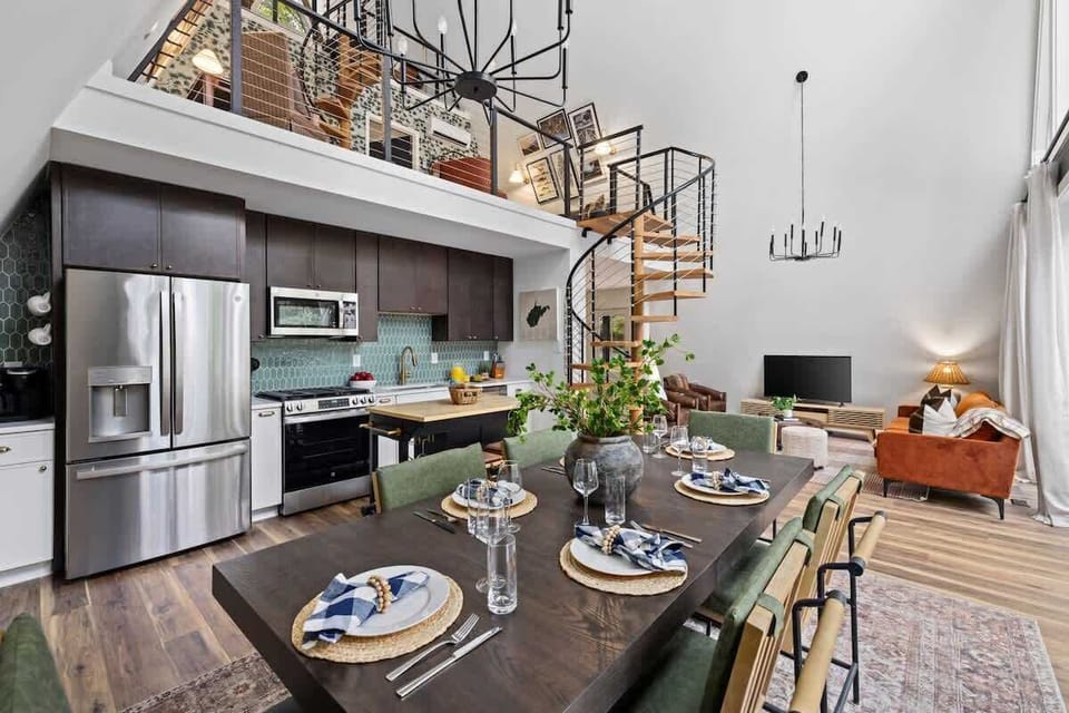 Serve your delicious meals easily at the lovely dining table.