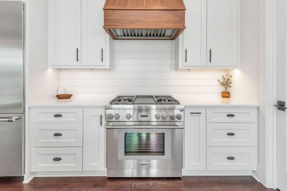 Lots of counter space & a stainless gas stove!