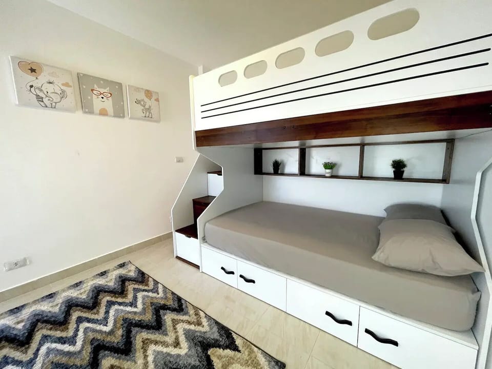 The second bedroom has a bunk bed
