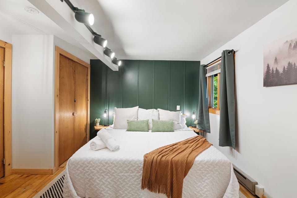 Main floor king master, Roku TV, Private bathroom with jacuzzi tub & shower 