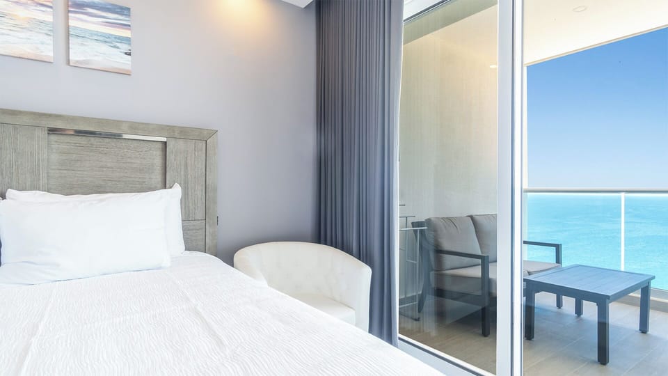 The second bedroom has a King Black Beautyrest Mattress.