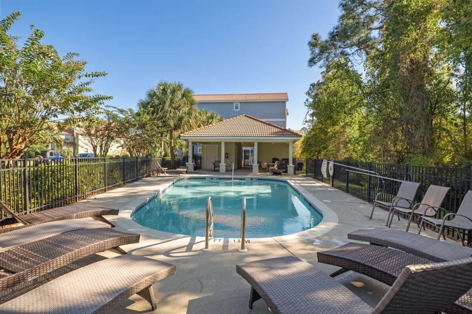 Community pool is a short walk from the house