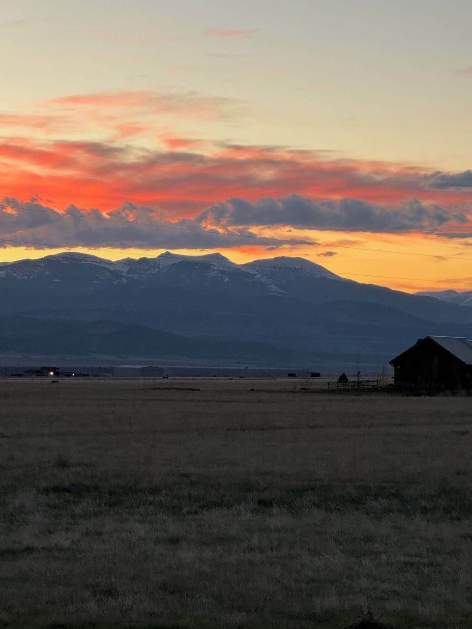 Sunset view of Tabacco Root mountain range