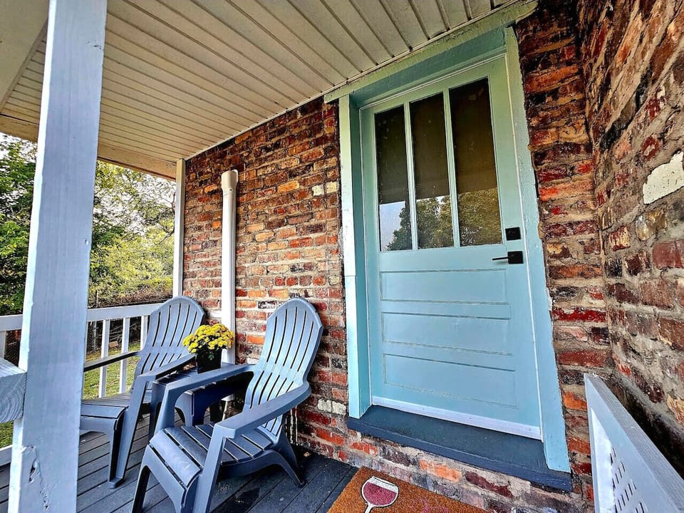 Studio’s front porch and exterior entrance