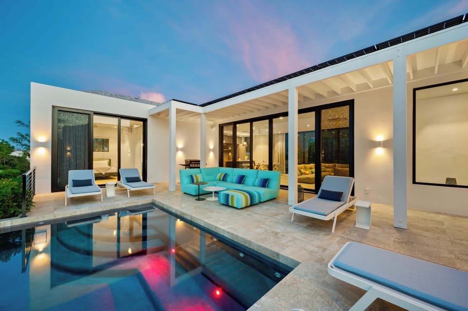 Twilight pool view