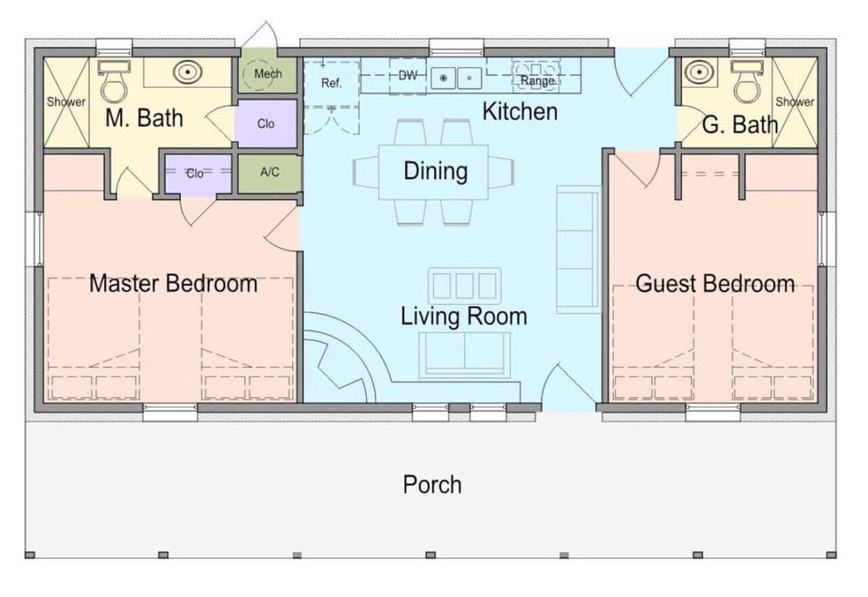 Floor Plan of CO - Cherokee Oaks (Guest Cabin)
