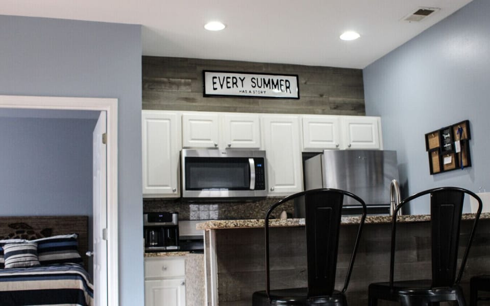 Kitchen with View of Master Bedroom