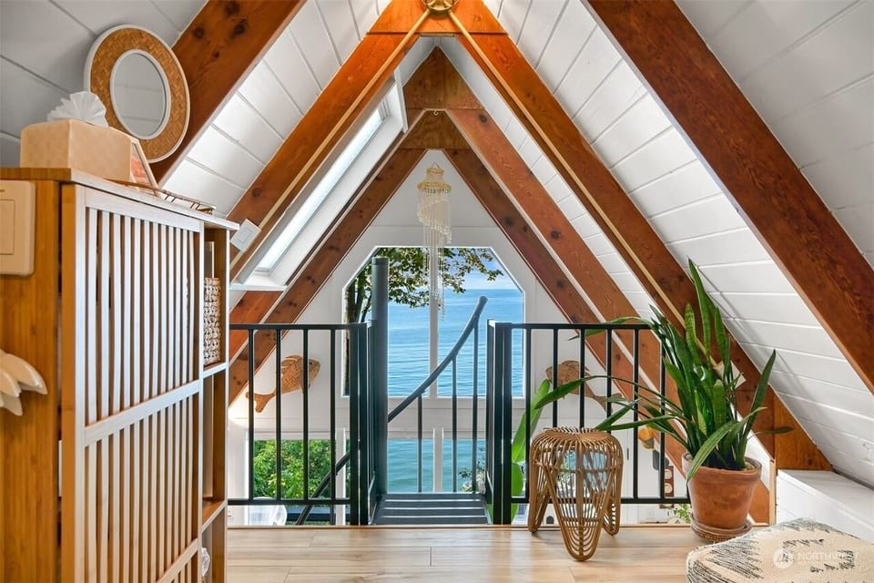 Wake up to this view from the loft bedroom. 