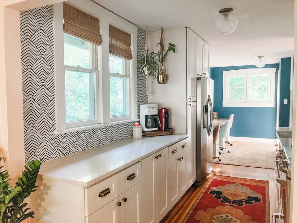 Full kitchen with coffee and coffee maker