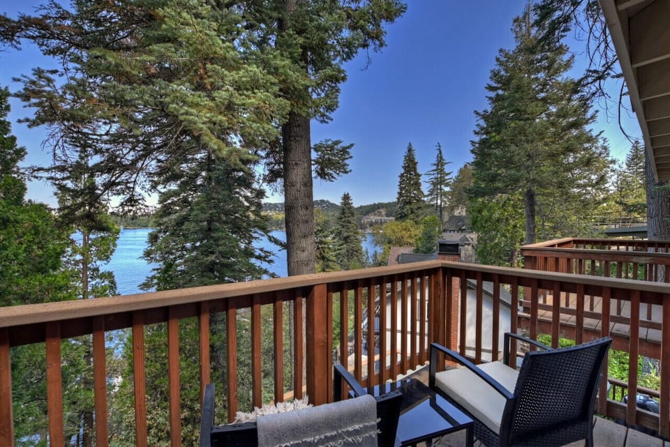 Primary bedroom deck view with a coffee
