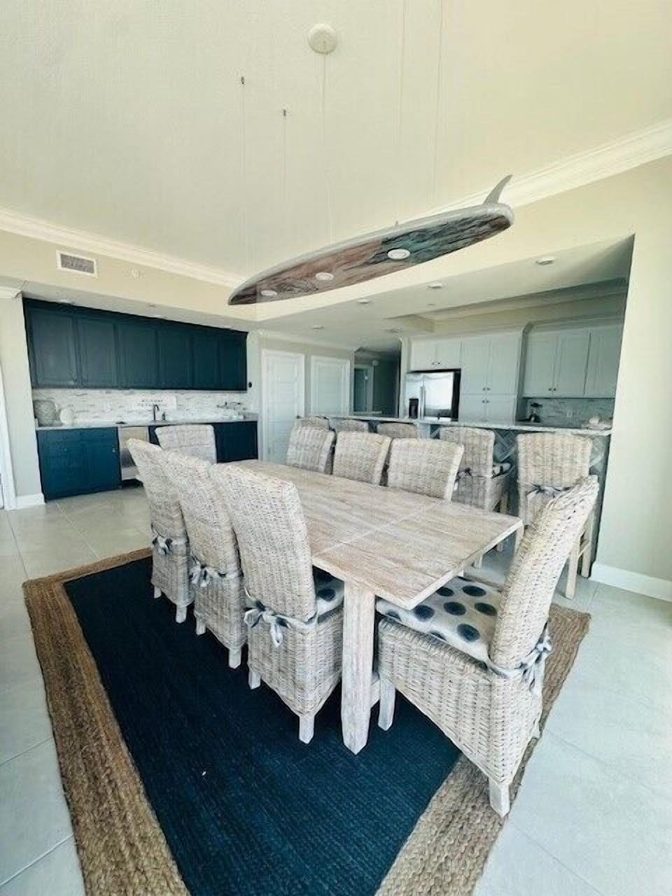 Discover the charming coastal accents in this stylish vacation rental that enhances the beach vibe